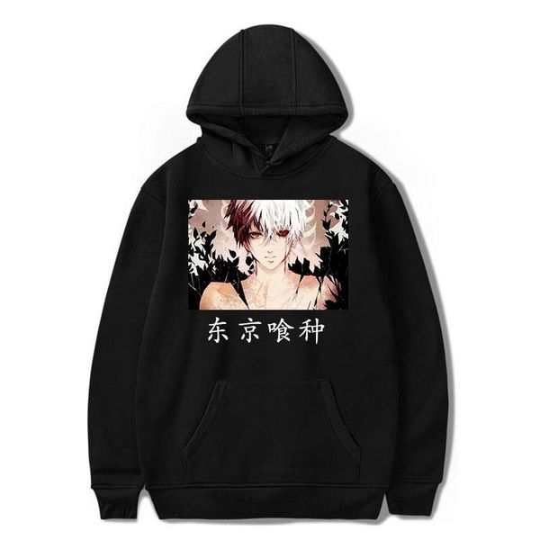

men's hoodies & sweatshirts anime tokyo ghoul kaneki ken men/women hoodie korean casual loose long sleeve contrasting color sweatshirt, Black