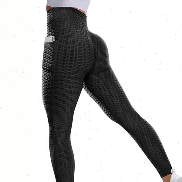 

high waist with pocket womens leggings no see through thick sport fitness butt lifting seamless panties workout gym pants, Black