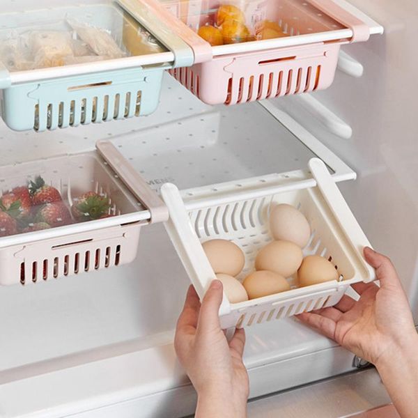 

storage bottles & jars fridge organizer layer rack refrigerator partition sliding drawer food holder k9store