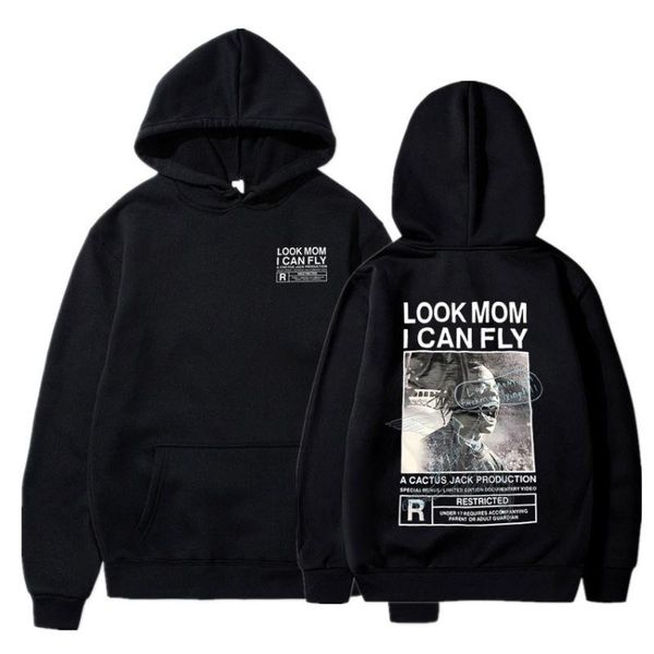 

men's hoodies & sweatshirts hip hop punk cactus jack graphic print hoodie harajuku logo men women look mom i can travis scohoody sweats, Black