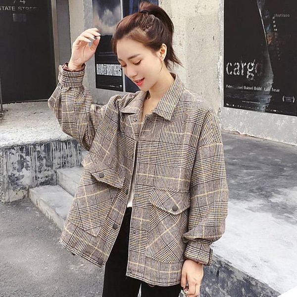 

women's wool & blends winter jacket coat women streetwear long leeve fashion pocket oversized autumn and coats, Black
