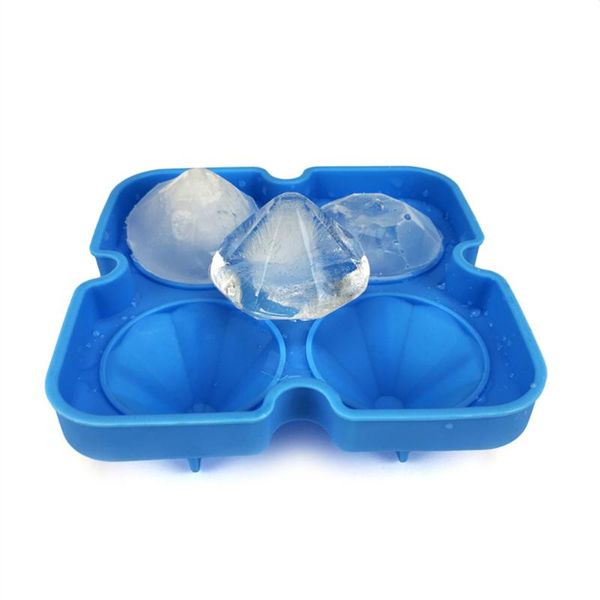 

baking moulds 4 cavity diamond shape 3d ice cube mold maker bar party silicone trays chocolate kitchen tool