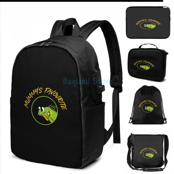 

graphic print mummys favorite iguana design for reptile pet fan usb charge backpack men school bags women bag travel laptop