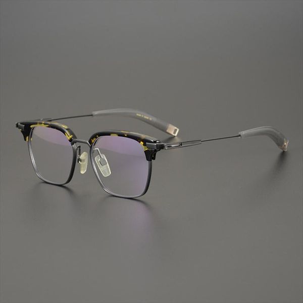 

fashion sunglasses frames square frame pure titanium eyeglasses women retro full rim optical eyewear clear lens prescription vintage myopia, Black
