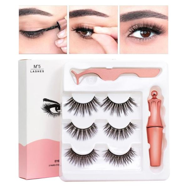 

false eyelashes wholesale magnetic 3d mink makeup lashes eyeliner tweezers set natural short faux cils
