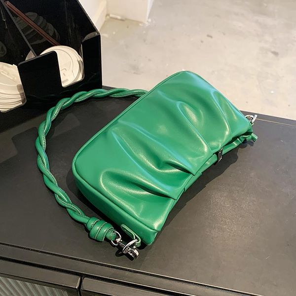 

evening bags green rope belt small pu leather crossbody for women 2021 designer lady trending shoulder purses and handbags