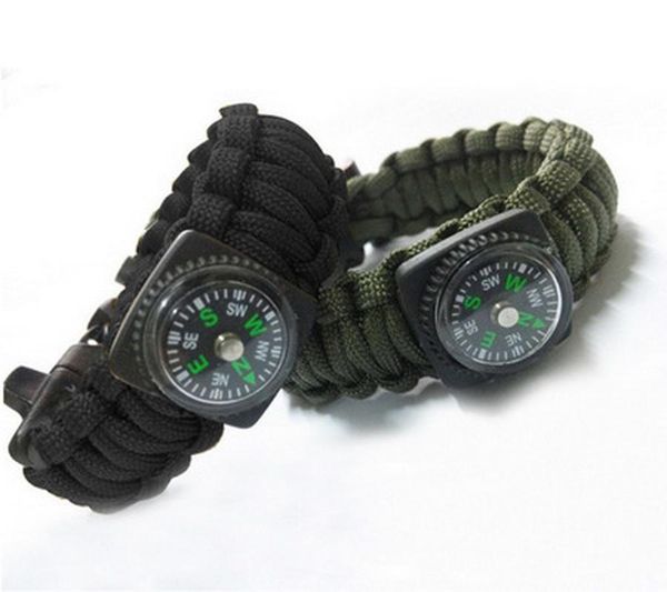 

by dhl or fedex 200pcs activing outdoor self-rescue parachute cord bracelets compass survival camping travel gadgets