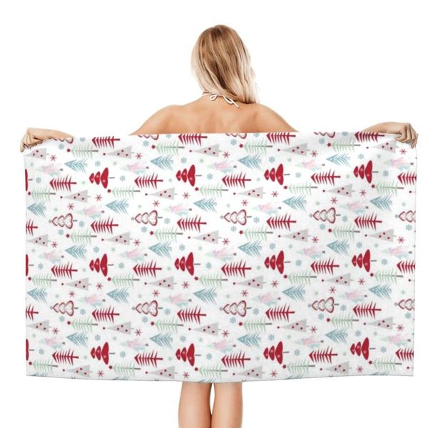 

towel multicolored christmas trees pattern beach towel, xl bath personalized design, sand cloud luxury towe