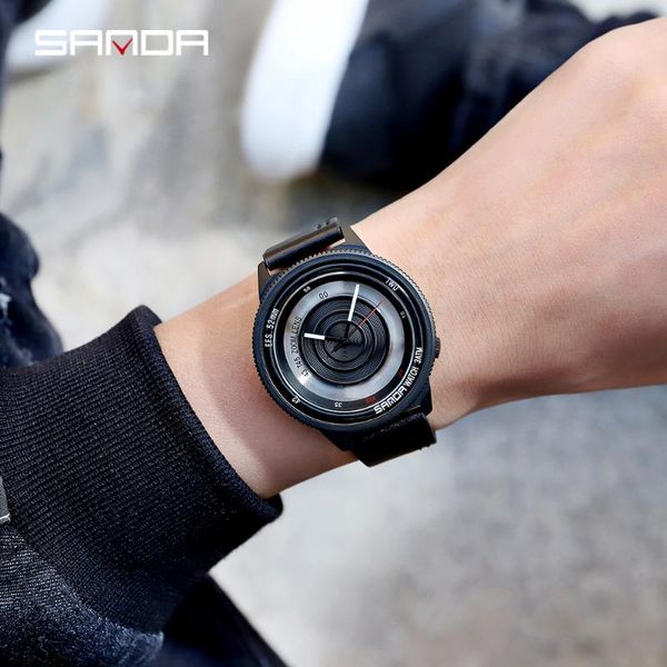 

wristwatches sanda 2021 men's watch 30m waterproof clock male sports watches men quartz casual wrist relogio masculino, Slivery;brown