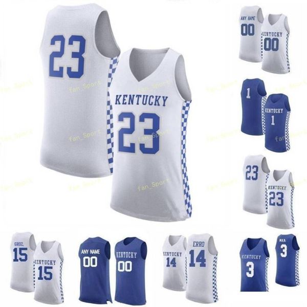 Diseñador Camisetas de baloncesto personalizadas Diseñador NCAA College Kentucky Wildcats Jersey 22 Shai Gilgeous-Alexander 15 Primos 0 Quade Green 2 Ashton Hagans Cosido