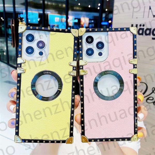 

fashion phone cases for iphone 13 pro max 12mini 13mini 12 11 xr xs xsmax leather hollow out exposed hole logo luxury mobile protection shel