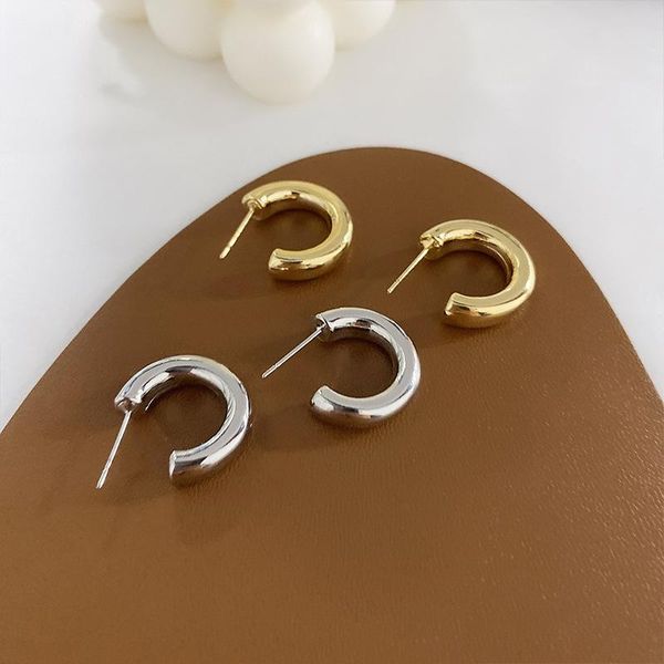 

hoop & huggie masa thick mini earrings for women chunky gold tiny plain hoops little earring minimalist everyday jewery high quality, Golden;silver