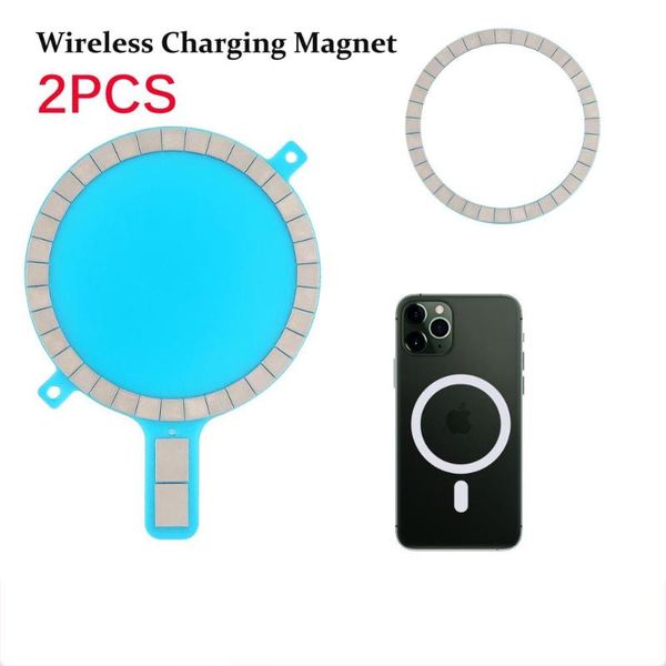 

round wireless charging magnet metal magnetic ring for charger 12 x se 11 pro xs max xr 12mini adsorption sheet cell phone mounts & h holder