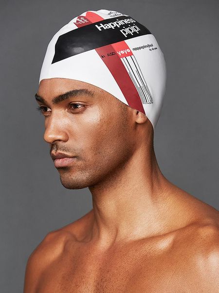 

swimming caps rtaan cap men's professional fashion waterproof ear protection bule silicone large diving hat pool