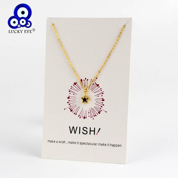 

pendant necklaces lucky eye green star necklace crystal charms for women girl jewelry ey6085, Silver