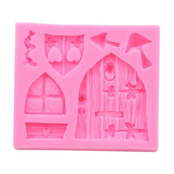 

baking moulds dishykooker house door silicone mold fondant chocolate cake sugarcraft mould tool