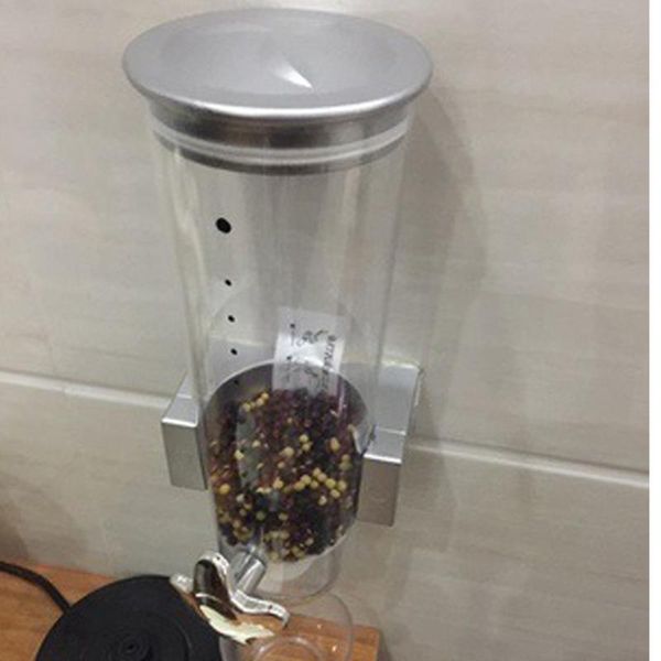 

storage bottles & jars wall mounted dry food cereal dispenser snack grain plastic container kitchen dropship