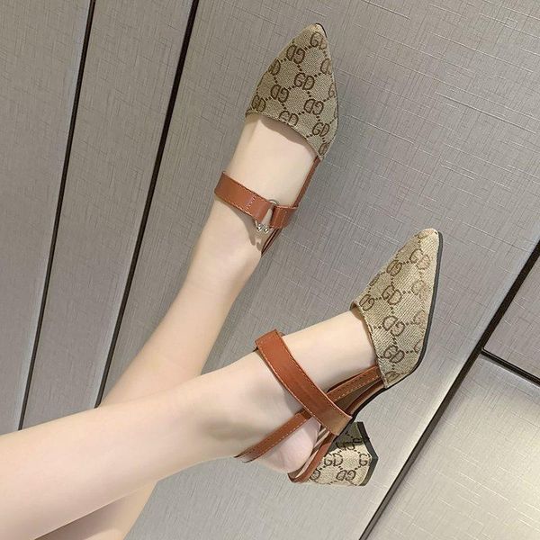 

sandals 2021 ladies pointed fashion commuter style buckle shoes for women, Black