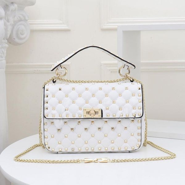 

chain shoulder bags wallets purses sold fashion sheepskin tiny rivet diamond pattern women handbag crossbody bag