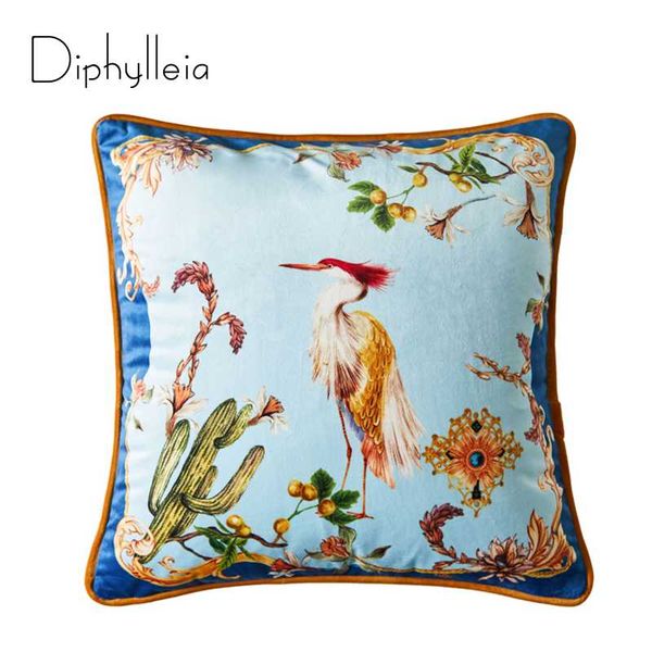

pillow case diphylleia velvet decorative cushion cover artistic retro flamingo luxury sofa chair bedding coussin
