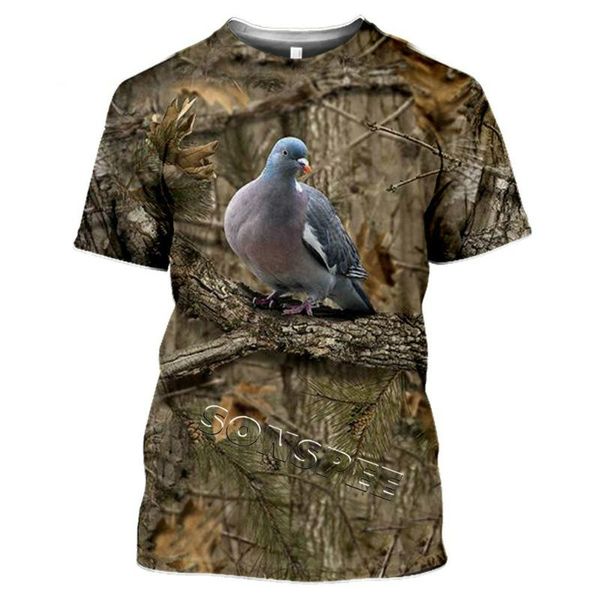 

men's t-shirts 2021 summer casual funny and women's camouflage t-shirt hunting animal 3d fashion street clothing short sleeve, White;black