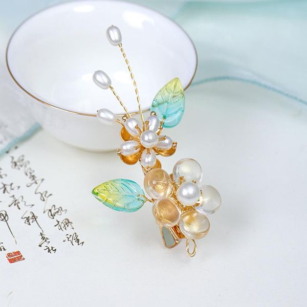 

hair clips & barrettes handmade hairpin headdress, glass crystal headwear fairy bead ornament, original retro style, party wedding gift, Golden;silver