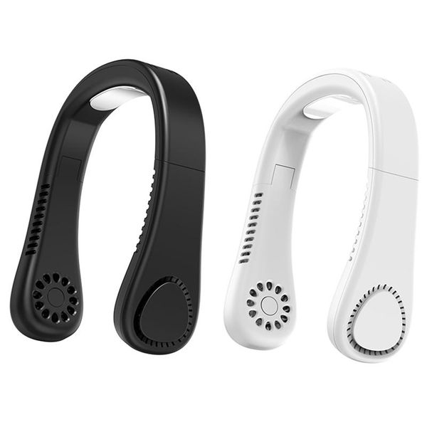 

electric fans mini neck fan portable bladeless rechargeable leafless hanging air cooler wearable neckband