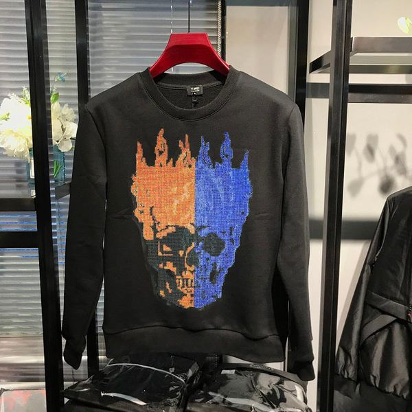 

men's hoodies & sweatshirts fleece warm fabric hoodie in stock brand slim pullover classic youth plus size character diamond clothing, Black