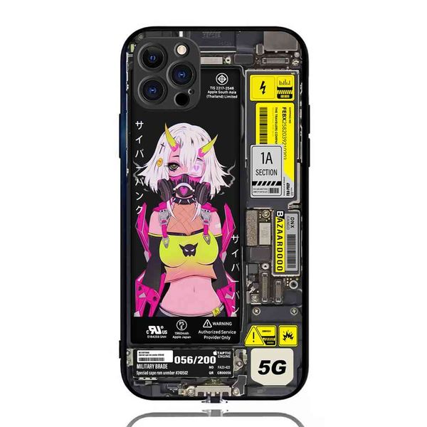 Cyber Tempered Glass Call Light 12 Pro Max, LED-Blitzabdeckung 11 XR XS MAX 12 Mini Handyhülle