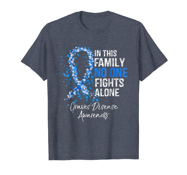 

in this family no one fights alone shirt graves disease, White;black