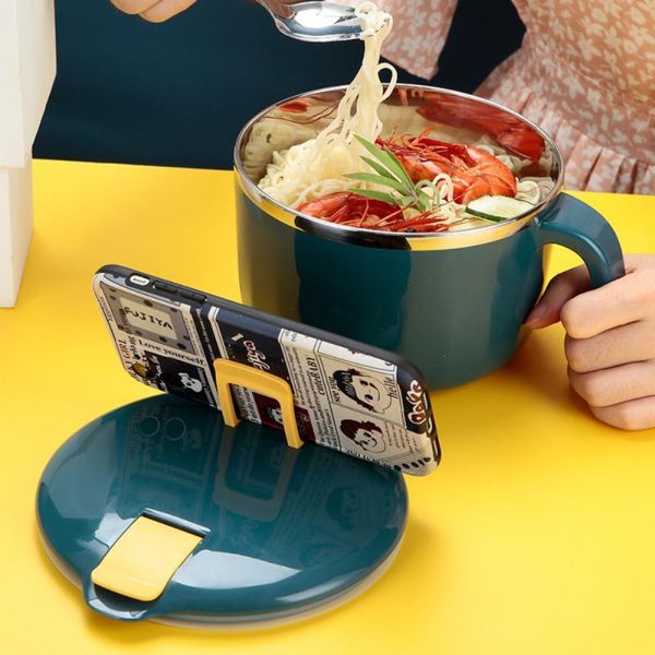 

dinnerware sets 304 stainless steel insulated lunch box with lid bowl student dormitory storage container