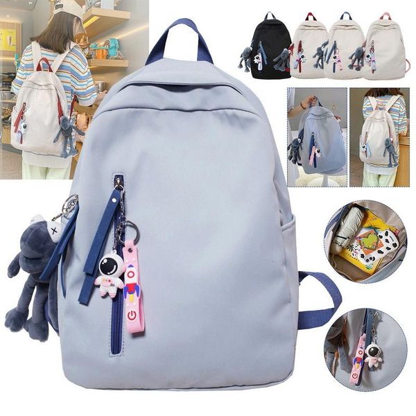 

backpack casual backpacks women 2021 pendant bags for shoulder bag nylon teenage girl school trend backbag mochila mujer