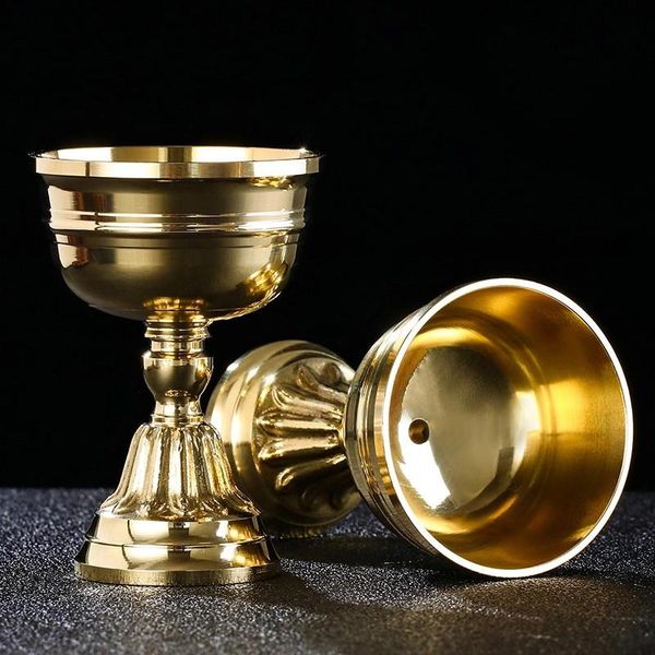 Titulares de vela Mini mão Budamism bronze coleção de copo de bronze flor romântica flor de castelim de casla de casamento de castanhas de casamento decoração de mesa de mesa em casa