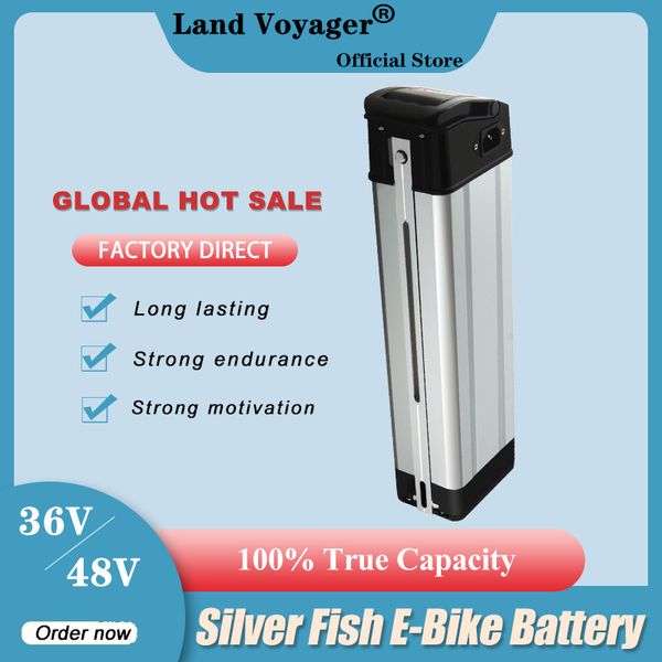 

36v 48v e-bike silver fish battery pack 42v 20ah 15ah 12ah 10ah electric batteries for 36v500w 350w 250w folding bike city bikes