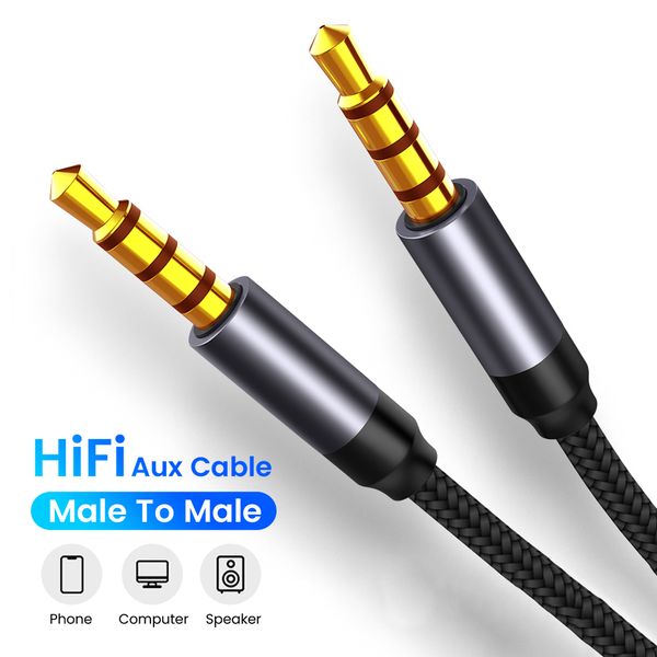 Cavo AUX Jack da 3,5 mm maschio a maschio Cavo audio Cavo per altoparlanti da 3,5 mm per cuffie Auto per Xiaomi Redmi 5 plus Oneplus 5t AUX