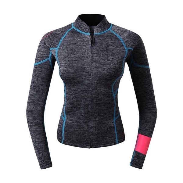 

one-piece suits 2mm neoprene wetsuit cool black long sleeve diving suit shirt front zipper ladies scuba surf wet