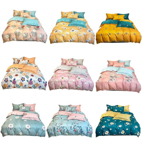 

bedding sets soft flower printed set comfortable duvet covers elastic fitted sheets quilted pilowcases for  king bed 4 pcs