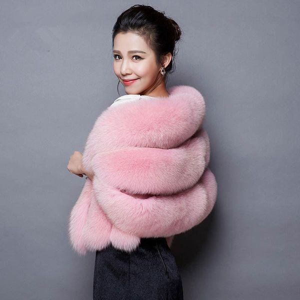 

winter whole skin fur lady vest cape with sleeveless women's & faux, Black