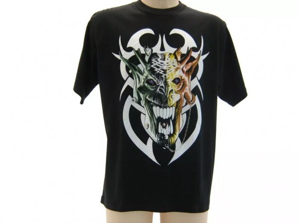 

skull t shirt short sleeve original colored skull man, White;black