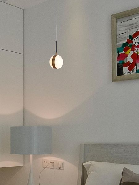 

pendant lamps modern light led 6w nordic bedroom indoor lighting fixtures round bar lights living room store cabinet lamp 220v 110v