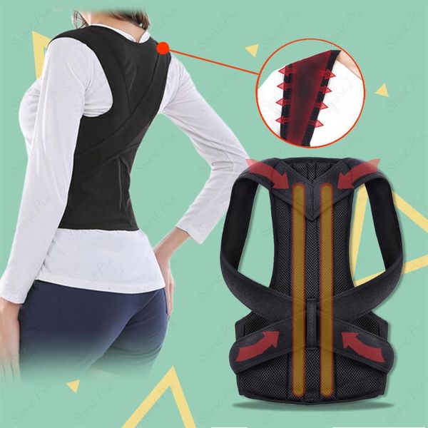 

back support posture corrector belt for correction shoulder brace straightener cottrctor, Black;blue