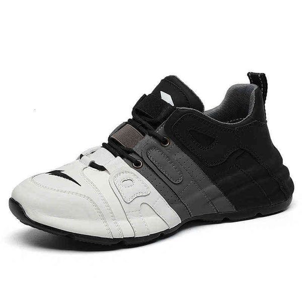 

leather shoes men's trendy versatile net red winter wrapped dad's autumn and sports, Black