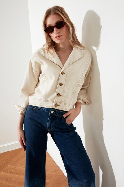 

women's jackets trendyol oversize denim jacket twoss21ce0351, Black;brown