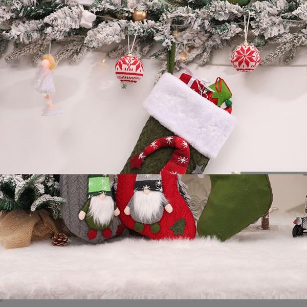 

christmas decorations santa claus pattern stockings tree hanging ornaments fireplace pendant festival holiday decor supplies