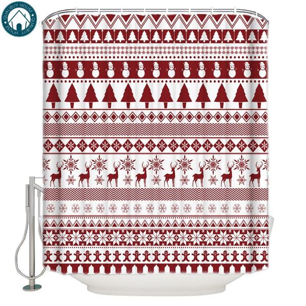 

shower curtains snowman elk christmas tree theme curtain waterproof bathroom