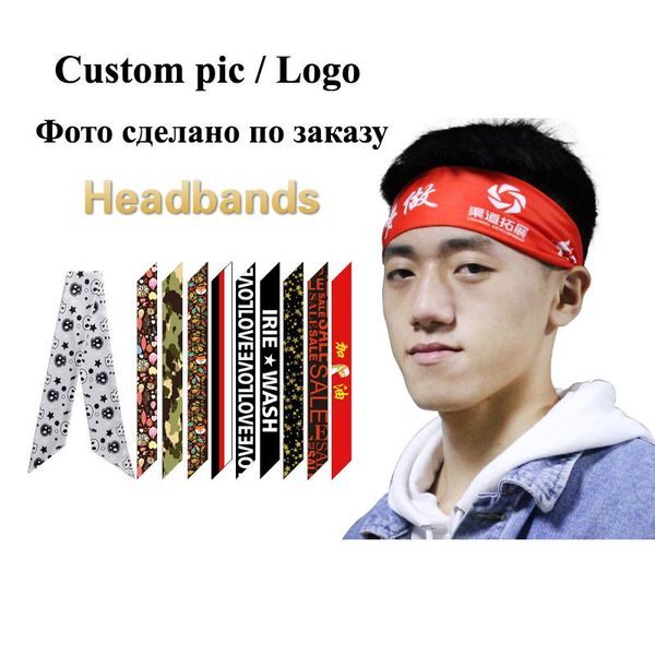

10pcs custom logo sweatband tennis running cycling fitness men's sports headband personal diy customized picture scarf headbands, Yellow;black