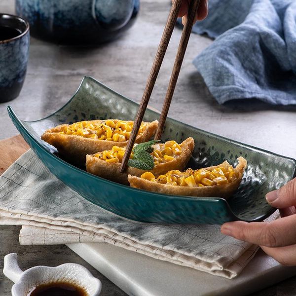 

dishes & plates art ceramic sushi dessert plate japanese irregular shaped tableware el restaurant salad kitchen supplies
