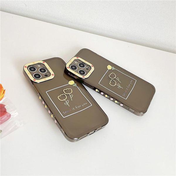 

cell phone pouches cute flowers clear case for 12 pro max 11 x xs xr 7 8 plus camera protection soft silicon back cover