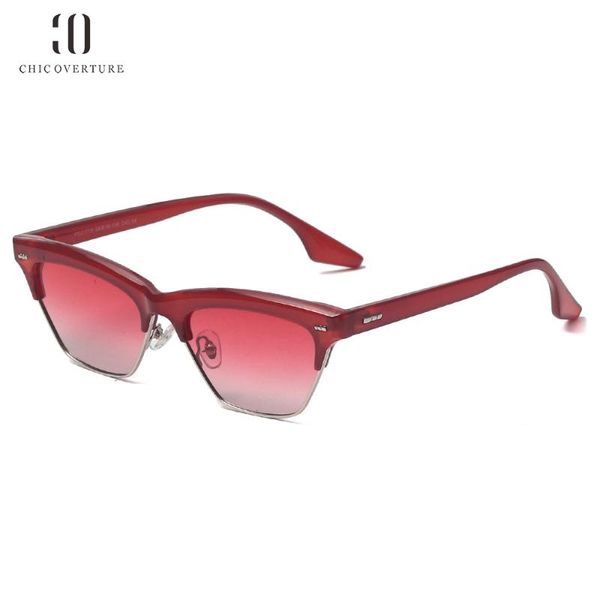 

sunglasses chic overture cateye women retro burgundy lens sun glasses yellow protection eyewear uv400 polarized gafas de sol, White;black