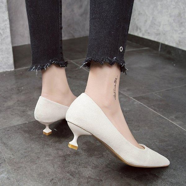 

dress shoes fashion small fresh high heels 2021 fall women's pointed stiletto single wild black work party pumps